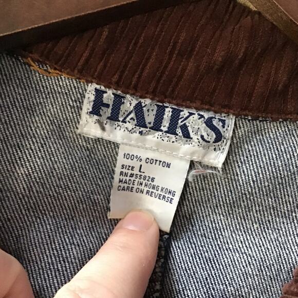 Vintage Haiks Barn Chore Country Jean Jacket Brown Corduroy Jacket Large - Picture 8 of 8